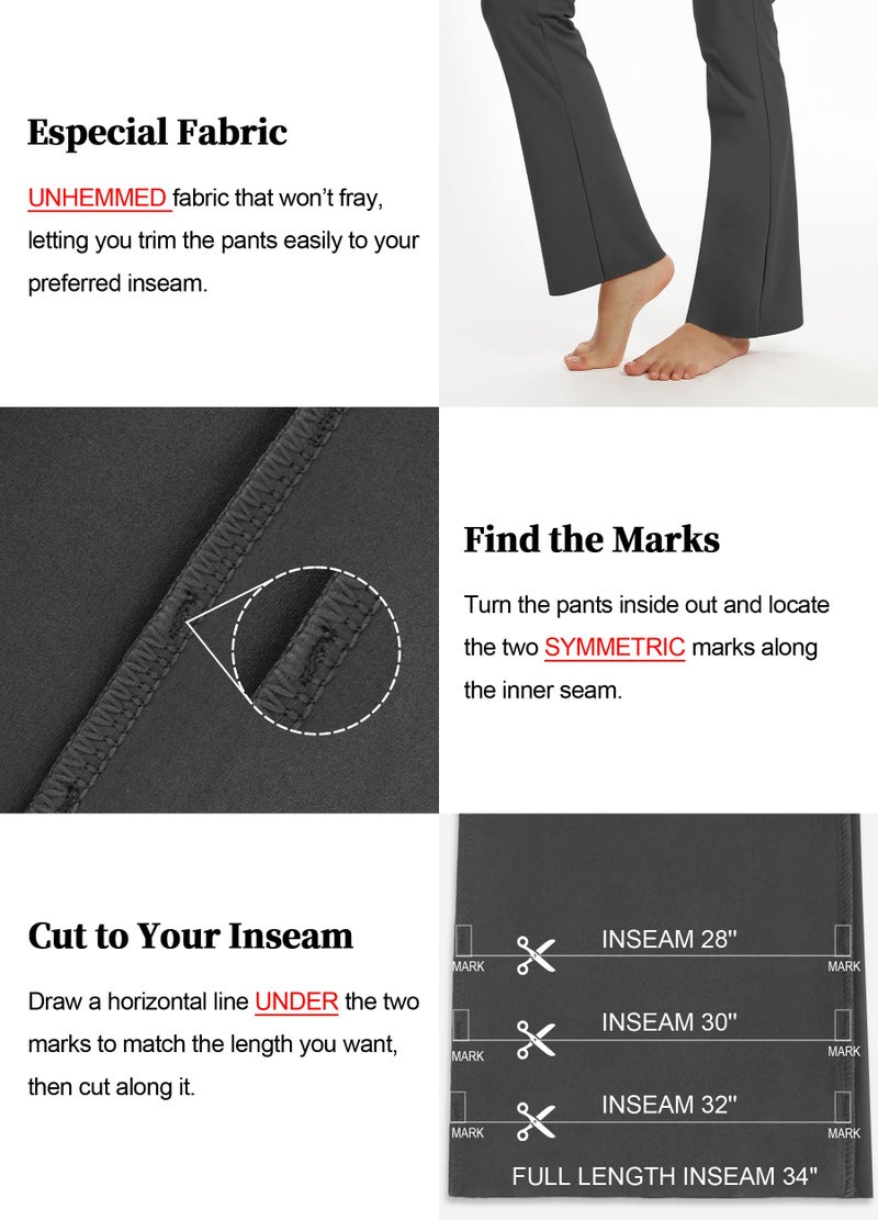 Safort 31" 34" Women Bootcut Yoga Tall Dress Pants Flare Long Trousers Work Stretchy Business Casual Slacks Pockets, 34", Grey, XL - Image 5